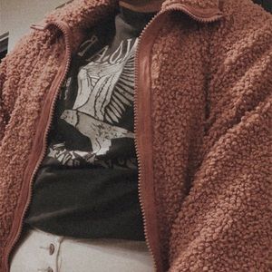 Pink Sherpa Bomber Jacket